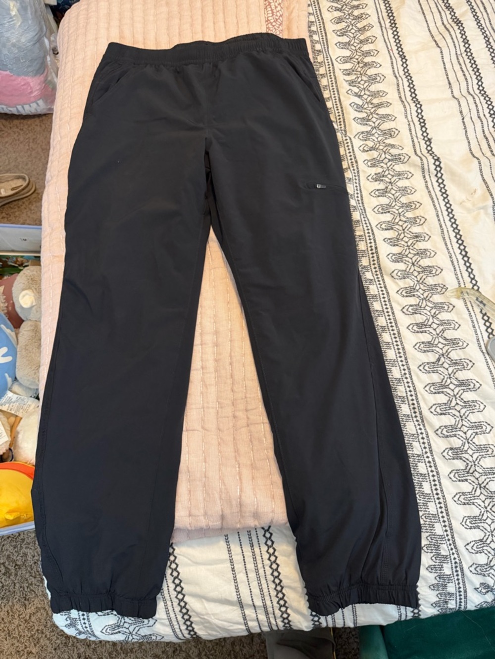 Black Elastic Ankle Jogger Pants